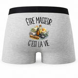 Boxer Homme Être masseur c'est la vie – Impression au dos