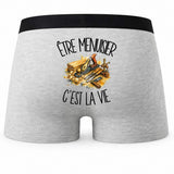 Boxer Homme Être menuisier c'est la vie – Impression au dos
