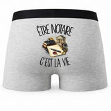 Boxer Homme Être notaire c'est la vie – Impression au dos