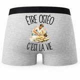 Boxer Homme Être ostéo c'est la vie – Impression au dos