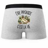 Boxer Homme Être paysagiste c'est la vie – Impression au dos