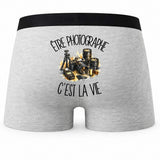 Boxer Homme Être photographe c'est la vie – Impression au dos