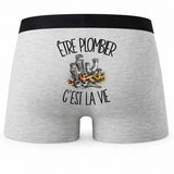 Boxer Homme Être plombier c'est la vie – Impression au dos