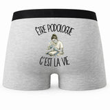 Boxer Homme Être podologue c'est la vie – Impression au dos