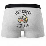 Boxer Homme Être poissonnier c'est la vie – Impression au dos