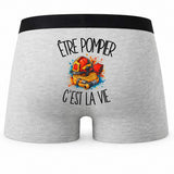 Boxer Homme Être pompier c'est la vie – Impression au dos