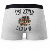 Boxer Homme Être routier c'est la vie – Impression au dos