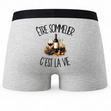 Boxer Homme Être sommelier c'est la vie – Impression au dos