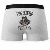Boxer Homme Être soudeur c'est la vie – Impression au dos