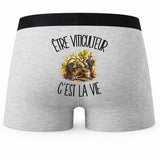 Boxer Homme Être viticulteur c'est la vie – Impression au dos