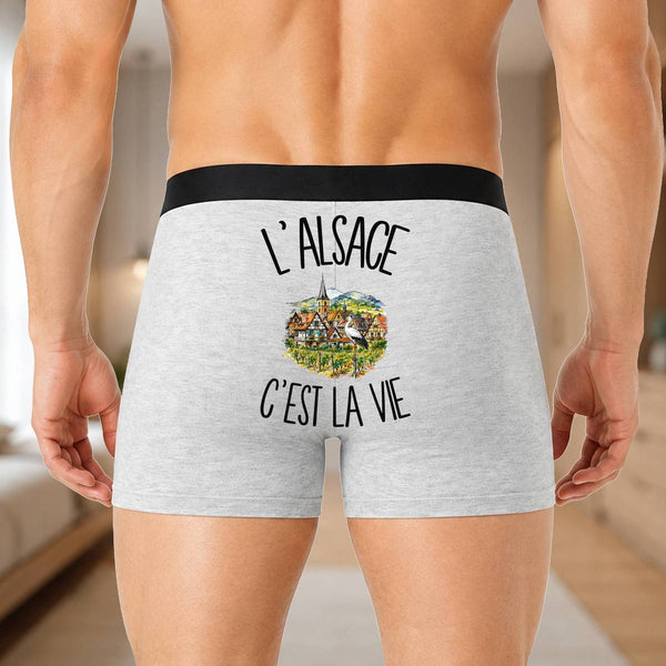 Boxer Homme L'Alsace c'est la vie – Impression au dos