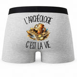 Boxer Homme L'archéologie c'est la vie – Impression au dos