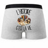 Boxer Homme L'histoire c'est la vie – Impression au dos