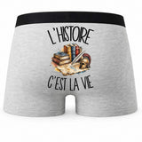 Boxer Homme L'histoire c'est la vie – Impression au dos