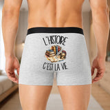 Boxer Homme L'histoire c'est la vie – Impression au dos