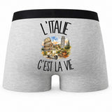 Boxer Homme L'Italie c'est la vie – Impression au dos