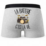 Boxer Homme La batterie c'est la vie – Impression au dos