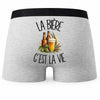 Boxer Homme La bière c'est la vie – Impression au dos