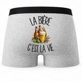 Boxer Homme La bière c'est la vie – Impression au dos