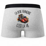 Boxer Homme La boxe française c'est la vie – Impression au dos