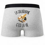 Boxer Homme La calligraphie c'est la vie – Impression au dos