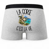 Boxer Homme La Corse c'est la vie – Impression au dos