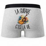 Boxer Homme La guitare c'est la vie – Impression au dos
