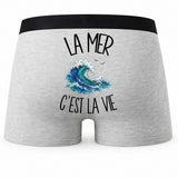 Boxer Homme La mer c'est la vie – Impression au dos