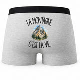 Boxer Homme La montagne c'est la vie – Impression au dos
