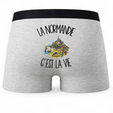 Boxer Homme La Normandie c'est la vie – Impression au dos