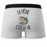 Boxer Homme La pêche c'est la vie – Impression au dos