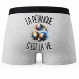 Boxer Homme La pétanque c'est la vie – Impression au dos