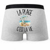 Boxer Homme La plage c'est la vie – Impression au dos
