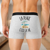 Boxer Homme La plage c'est la vie – Impression au dos
