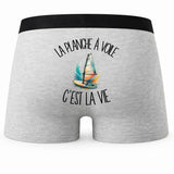 Boxer Homme La planche à voile c'est la vie – Impression au dos
