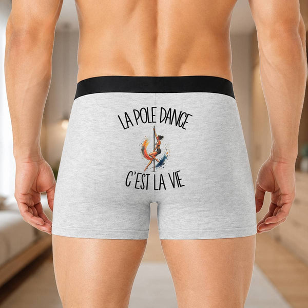 Boxer Homme La pole dance c'est la vie – Impression au dos