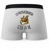 Boxer Homme La procrastination c'est la vie – Impression au dos