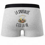 Boxer Homme La spiritualité c'est la vie – Impression au dos