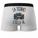 Boxer Homme La techno c'est la vie – Impression au dos