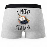 Boxer Homme L'aïkido c'est la vie – Impression au dos