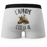 Boxer Homme L'alpinisme c'est la vie – Impression au dos