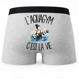 Boxer Homme L'aquagym c'est la vie – Impression au dos