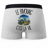 Boxer Homme Le bivouac c'est la vie – Impression au dos