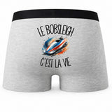 Boxer Homme Le bobsleigh c'est la vie – Impression au dos