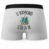 Boxer Homme Le bodyboard c'est la vie – Impression au dos
