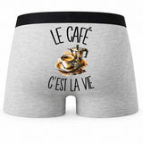 Boxer Homme Le café c'est la vie – Impression au dos