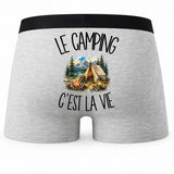Boxer Homme Le camping c'est la vie – Impression au dos