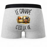 Boxer Homme Le canapé c'est la vie – Impression au dos