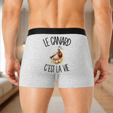 Boxer Homme Le canard c'est la vie – Impression au dos