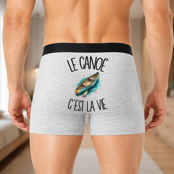 Boxer Homme Le canoë c'est la vie – Impression au dos